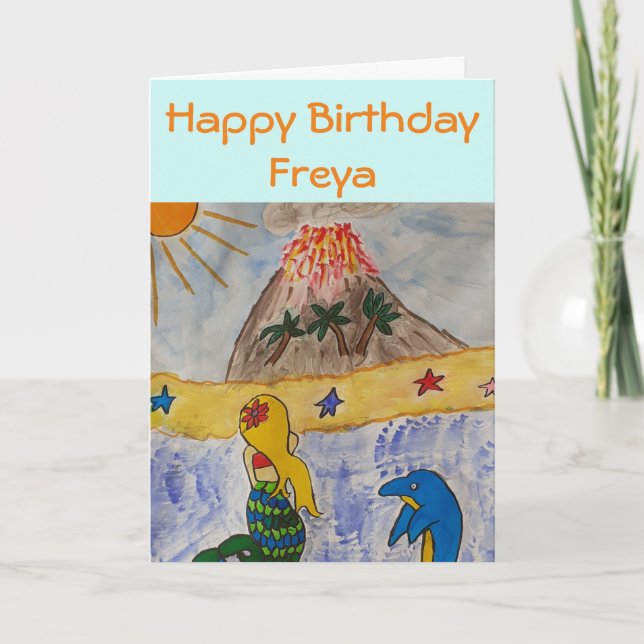 Mermaid Island Birthday Card (Front)