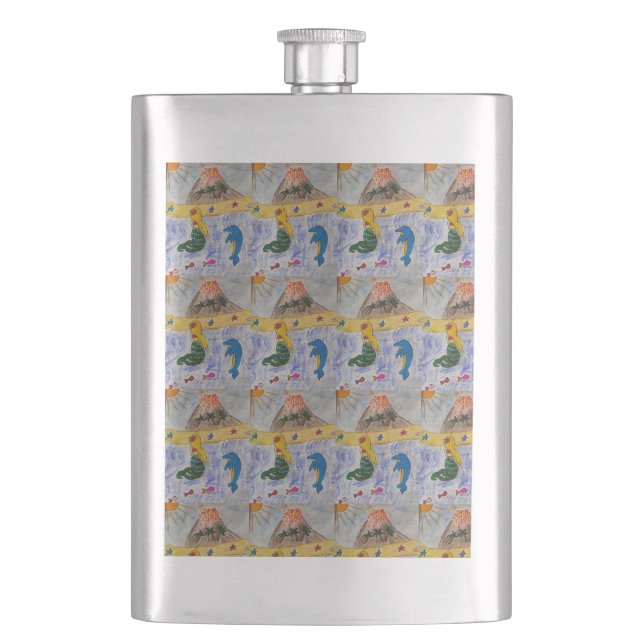 Mermaid Island Classic Flask (Front)
