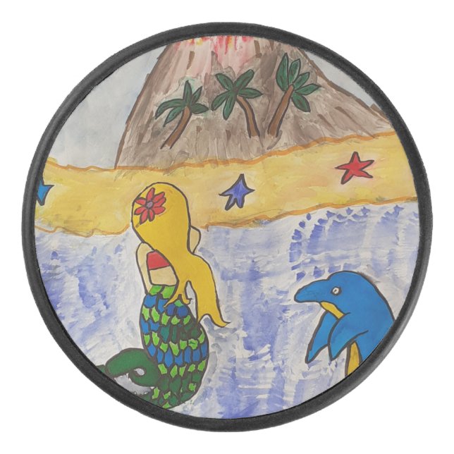 Mermaid Island Hockey Puck (Front)