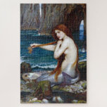 Mermaid, John William Waterhouse Jigsaw Puzzle<br><div class="desc">John William Waterhouse RA (6 April 1849 – 10 February 1917) was an English painter known for working first in the Academic style and for then embracing the Pre-Raphaelite Brotherhood's style and subject matter. His artworks were known for their depictions of women from both ancient Greek mythology and Arthurian legend....</div>