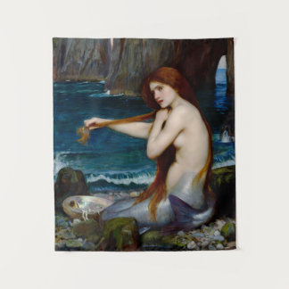 Mermaid John William Waterhouse Painting Tapestry