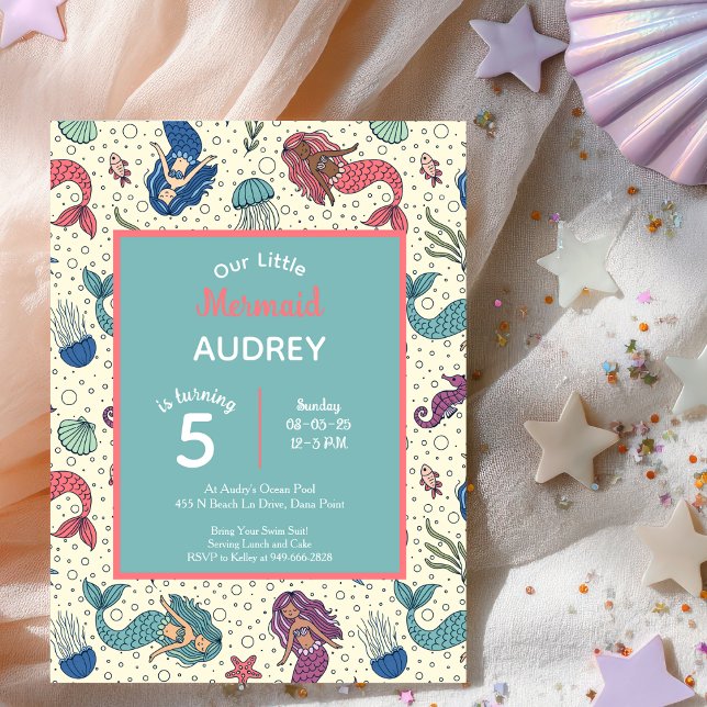 Mermaid Kids Birthday Invitation (Creator Uploaded)