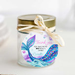 Mermaid Kids Birthday Thank you Favour Tags<br><div class="desc">These enchanting Mermaid round favour tags are the perfect finishing touch to your party favours. Set the stage for an unforgettable mermaid party experience!  Most lettering is editable - click the "Customize Further" button to edit. Matching items in our store Cava party design</div>