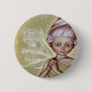 Mermaid Kisses 2 Inch Round Button