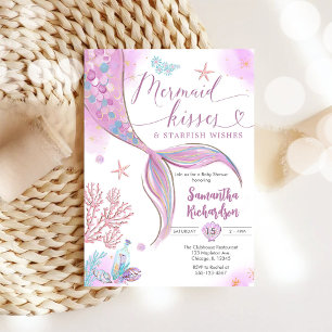 Mermaid Kisses Under the Sea Baby Shower Invitation