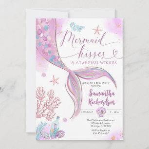 Mermaid Kisses Under the Sea Birthday Invitation