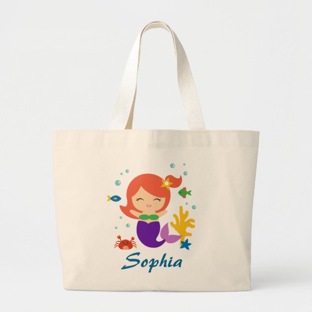 Mermaid Large Tote Bag (Front)