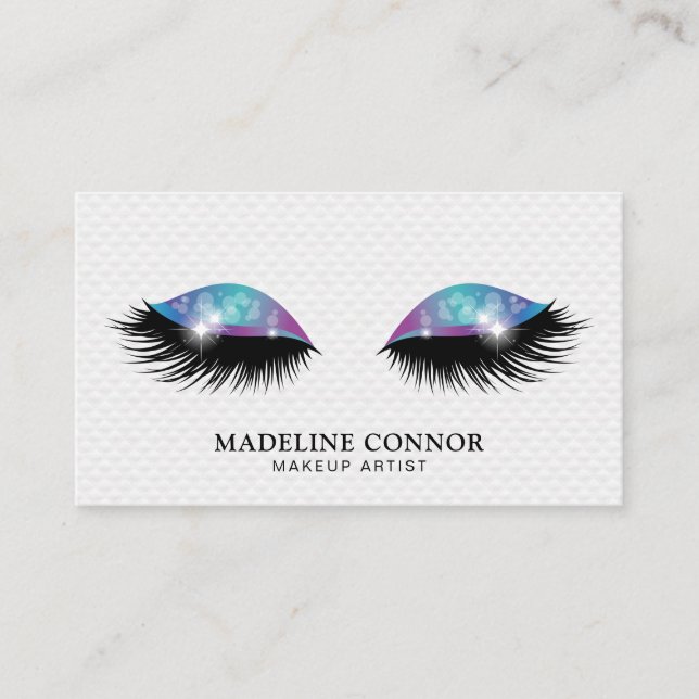 Mermaid Lashes Glittering Luxury Business Card (Front)