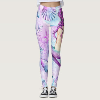Mermaid Leggings, Womens Leggings, Summer Leggings