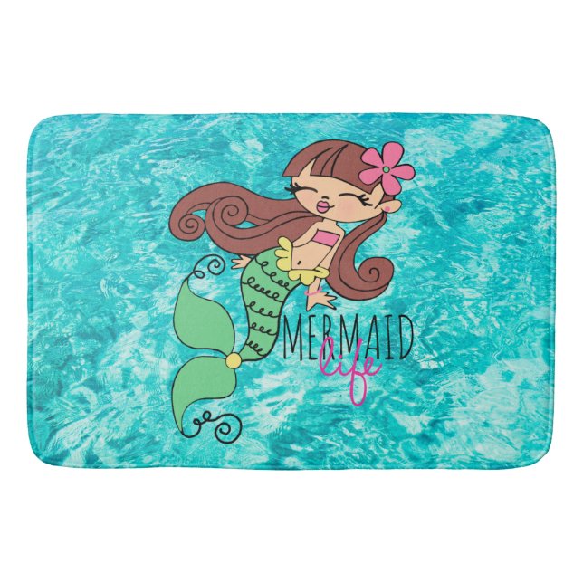 Mermaid Life Bath Mat (Front)