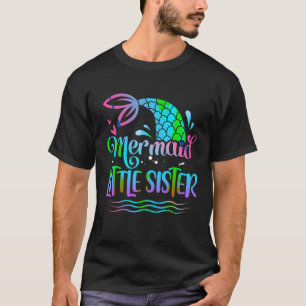 Mermaid Little Sister Cute Mermaid Birthday Family T-Shirt
