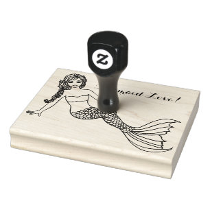 Mermaid Love, You Colour Me, 4" x 5" Rubber Stamp