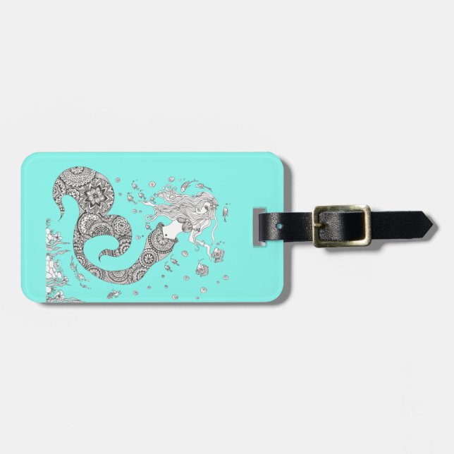 Mermaid Luggage Tag (Front Horizontal)