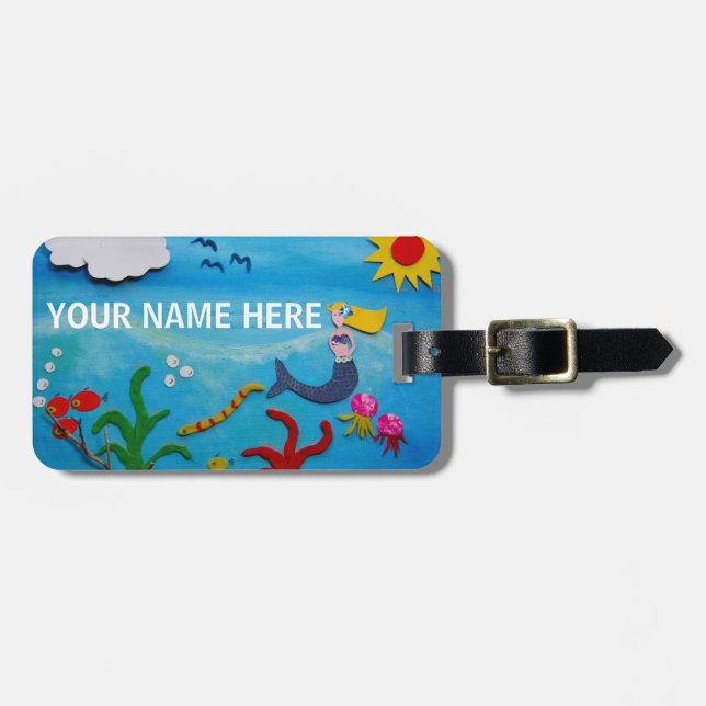 Mermaid luggage tag (Front Horizontal)