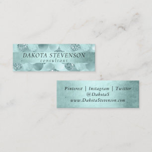 Mermaid Luxe Scale   Seafoam Mint Green Branding Mini Business Card
