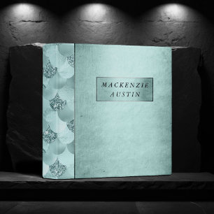 Mermaid Luxe Scale   Seafoam Mint Green Custom Binder