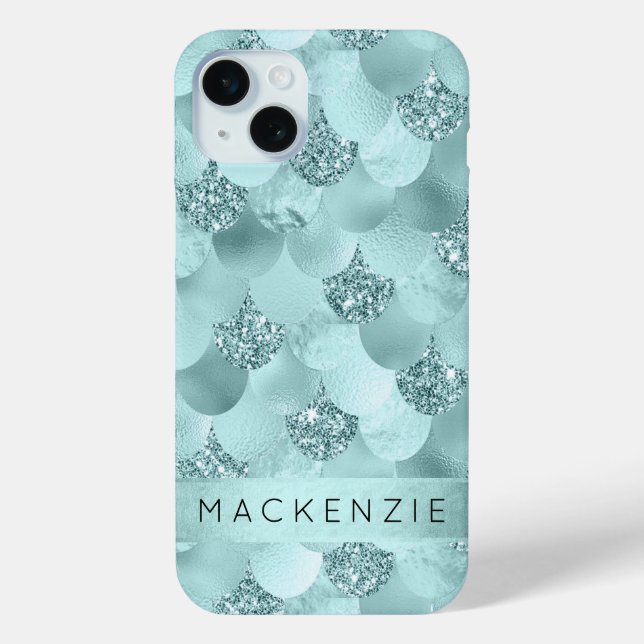 Mermaid Luxe Scale | Seafoam Mint Green Custom Case-Mate iPhone Case (Back)
