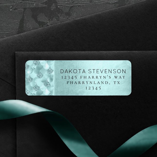 Mermaid Luxe Scales | Aqua Mint Return Address (Creator Uploaded)