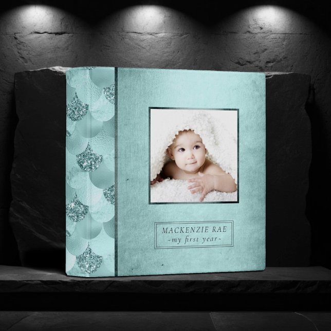 Mermaid Luxe | Seafoam Mint Green Baby Photo Album Binder (Creator Uploaded)
