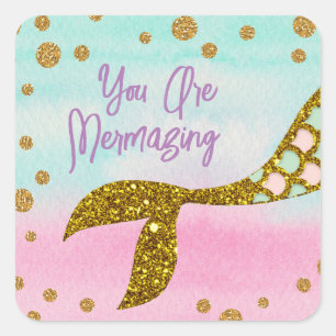 Mermaid Magic Square Sticker