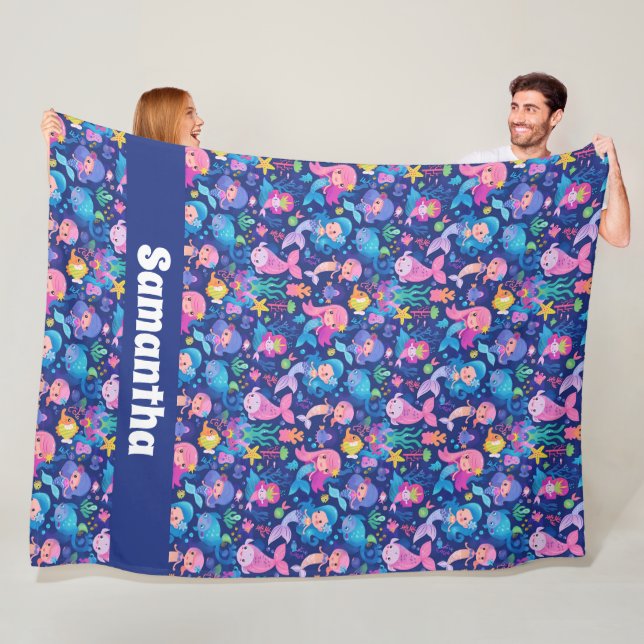 Mermaid Magic with a Personalized  Fleece Blanket (In Situ)