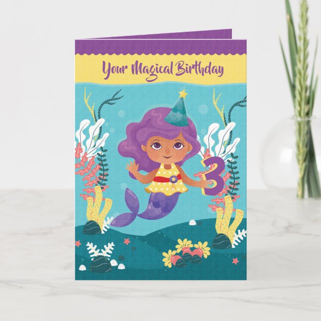 Mermaid Magical 3ème carte d'anniversaire pour fil (Devant)