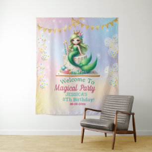 Mermaid Magical 8Th Birthday Party Girl Tapestry