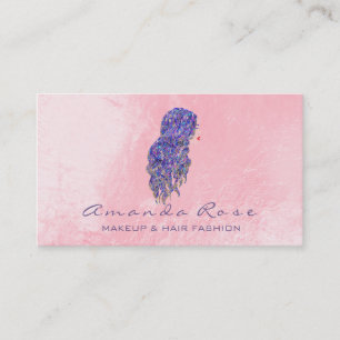 Mermaid Makeup Lashes Hairdresser Pink Purple Business Card