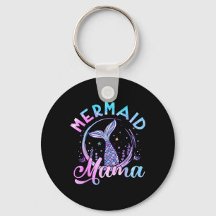 Mermaid Mama Seashell Birthday Women Ocean Matchin Keychain