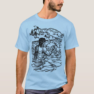 Mermaid Man Merman In water Fantasy fairytale Art T-Shirt