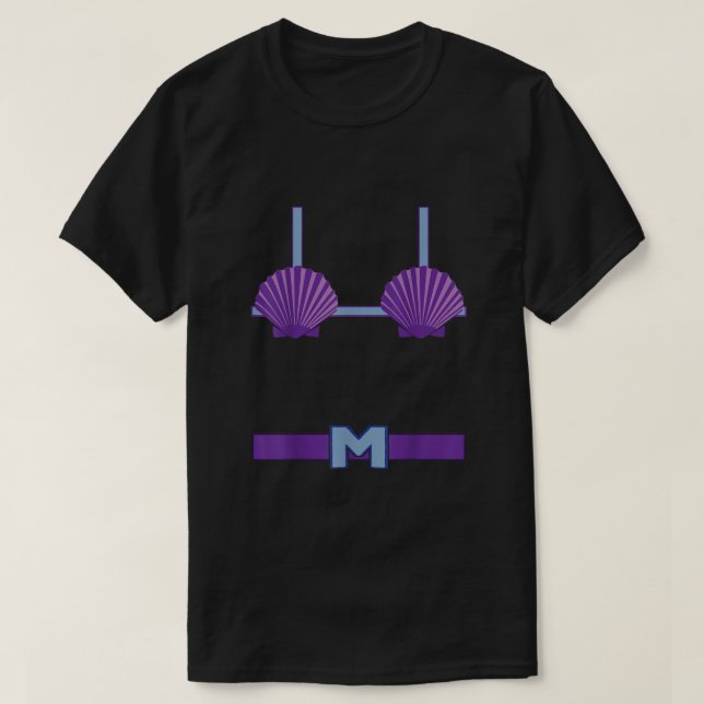 Mermaid Man  Woman Costume Shell Bikini  T-Shirt (Design Front)