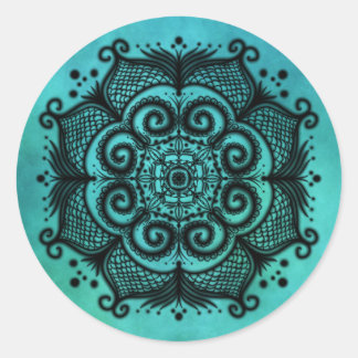 Mermaid Mandala Classic Round Sticker
