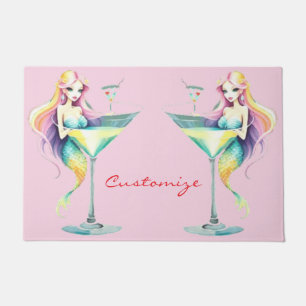 Mermaid Martini Girl Thunder_Cove Doormat