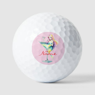 Mermaid Martini Girl Thunder_Cove Golf Balls