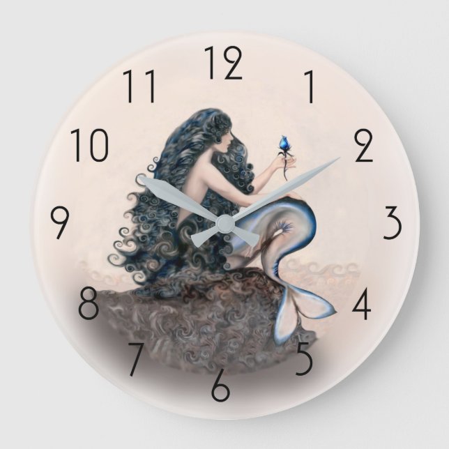 Mermaid Mermaids Fantasy Myth Large Clock (Front)