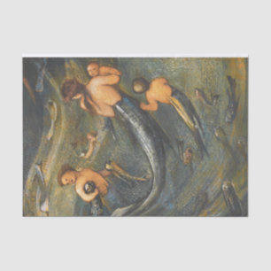 Mermaid / Mermaids Vintage Antique Decoupage Tissue Paper