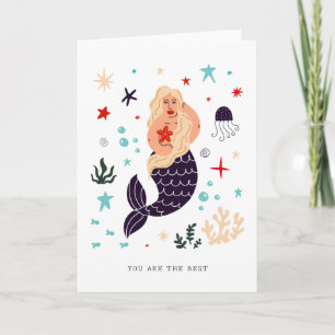 Mermaid Message   Blank Card