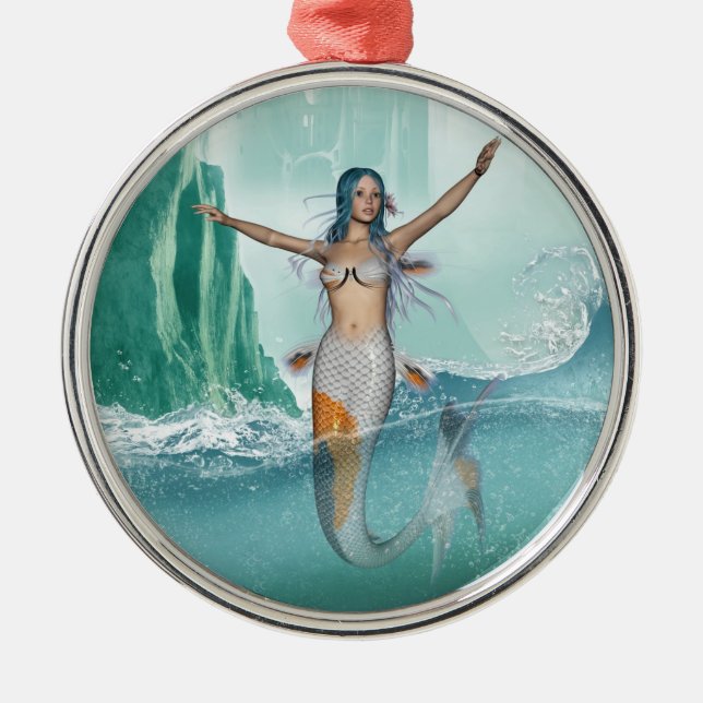Mermaid Metal Ornament (Front)