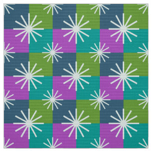 MERMAID - Mid Century Modern on Retro Chequerboard Fabric