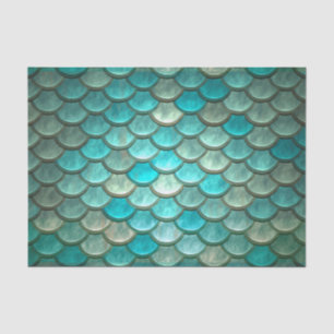 Mermaid minty green fish scales pattern tissue paper