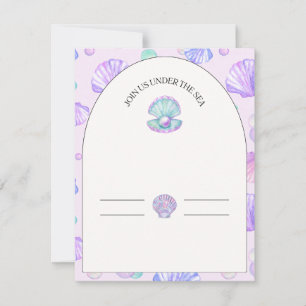 Mermaid Modern Colourful Baby Shower or Kids Birth Holiday Card