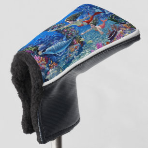 mermaid mom and baby golf head cover