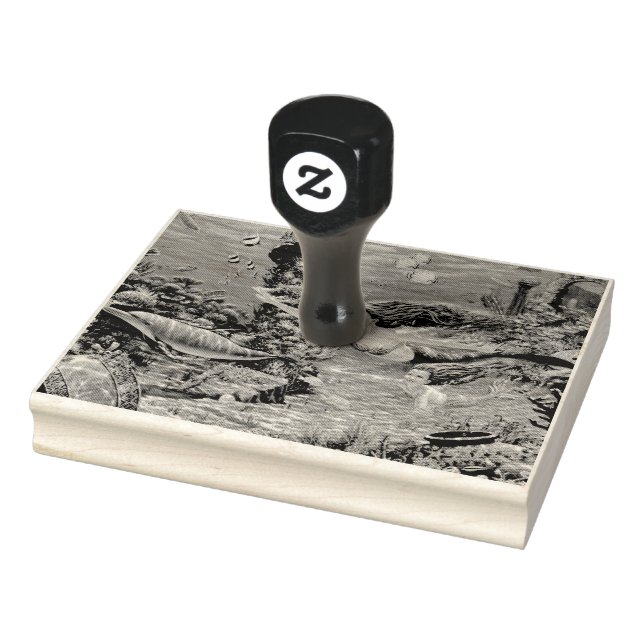 mermaid mom and baby rubber stamp (Stamp)