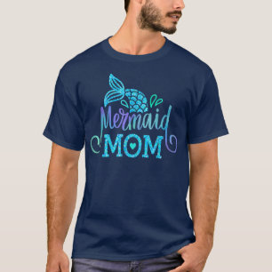 Mermaid Mom Family Matching Birthday Party Mama Mo T-Shirt
