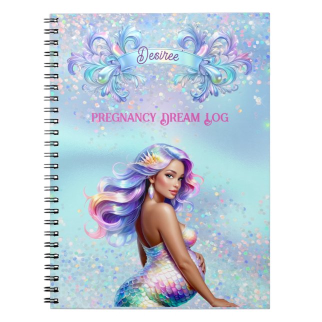 Mermaid Mom Personalized Pregnancy Notebook (Front)