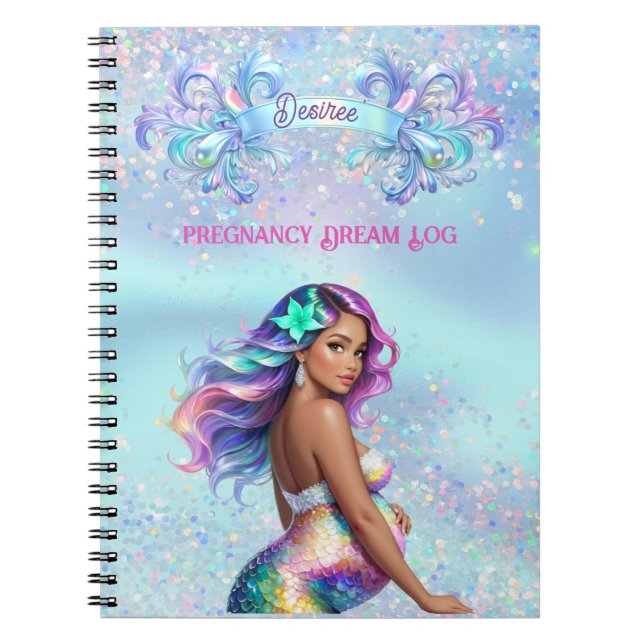Mermaid Mom Personalized Pregnancy Notebook (Front)