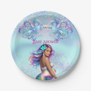 Mermaid Mom Pregnancy Baby Shower Paper Plate