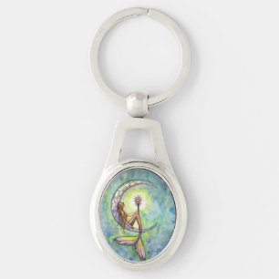 Mermaid Moon Fantasy Art by Molly Harrison Keychain