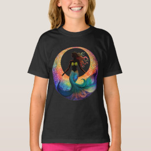 Mermaid Moon Goddess Silhouette Colourful Graphi T-Shirt