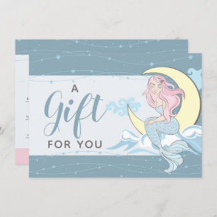 Mermaid Moon Stars Mystical Gift Certificate Card